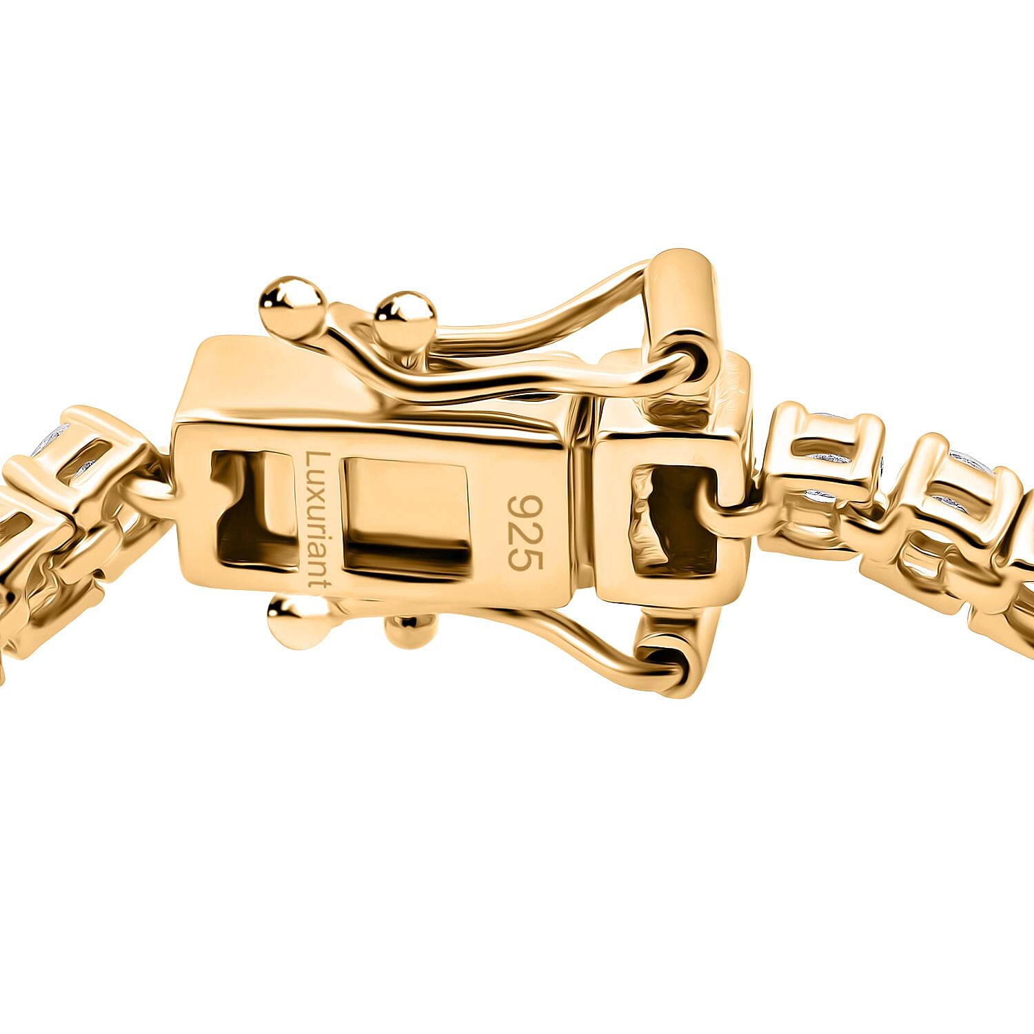 LUXURIANT 4 Ct. Lab Grown Diamond Tennis Bracelet (Size 7.5) with GB Clasp in 18K Vermeil Yellow Gold Plated Sterling Silver (SI-GH) 8272532 4