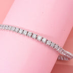 Luxuriant Lab Grown Diamond (SI-GH) Bracelet (Size 7.5) in Rhodium Overlay Sterling Silver 5.00 Ct