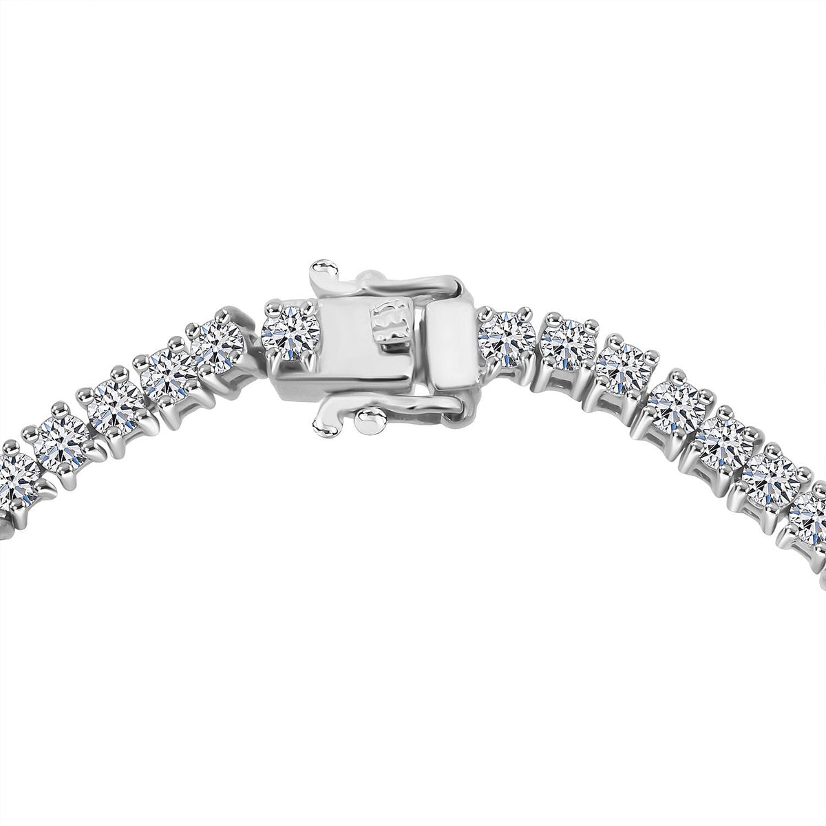LUXURIANT 5 Ct. Lab Grown Diamond Tennis Bracelet (Size - 7.5) with Box Clasp in Rhodium Overlay Sterling Silver 8258281 3