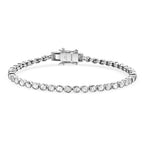 Luxuriant - Lab Grown Diamond Tennis Bracelet (Size - 7.5) with GB Lock Box in Rhodium Overlay Sterling Silver 2.00 Ct, Silver Wt. 10.74 Gms