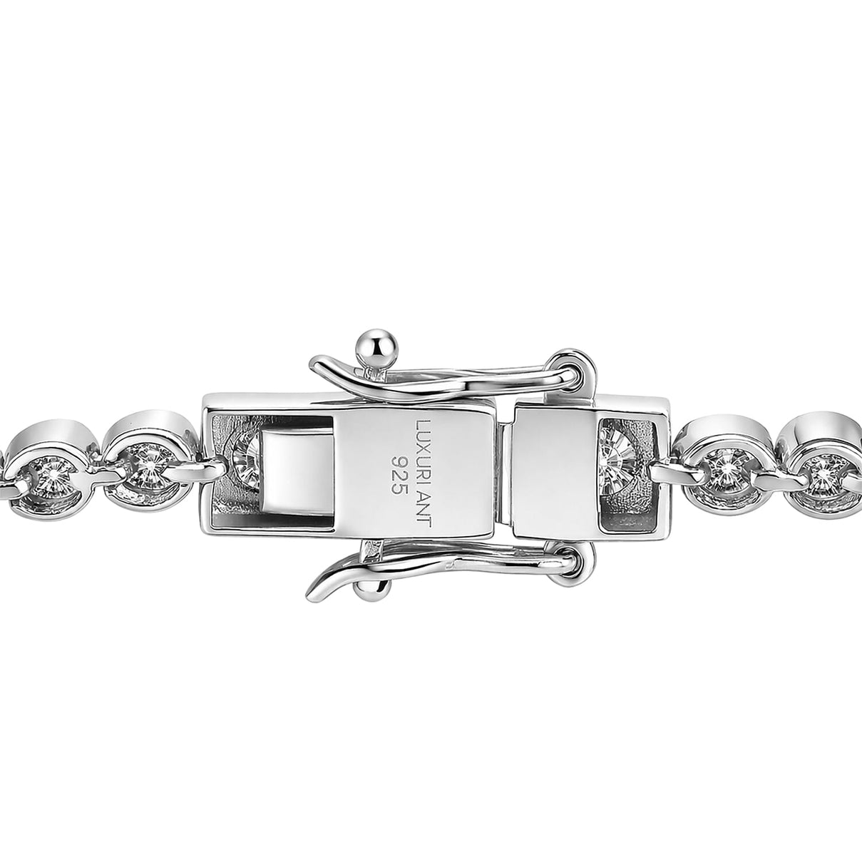 LUXURIANT 2 Ct. Lab Grown Diamond Tennis Bracelet with GB Lock Box in Rhodium Overlay Sterling Silver 7.5 Inch 8556959 4
