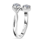 Luxuriant Lab Grown Diamond Bypass Ring in Rhodium OverlaySterling Silver  0.510  Ct.