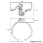Luxuriant Lab Grown Diamond Bypass Ring in Rhodium OverlaySterling Silver  0.510  Ct.