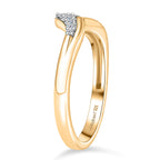 Luxuriant Lab Grown Diamond Chevron Knife Edge Ring in 18K YG VermeilSterling Silver  0.150  Ct.