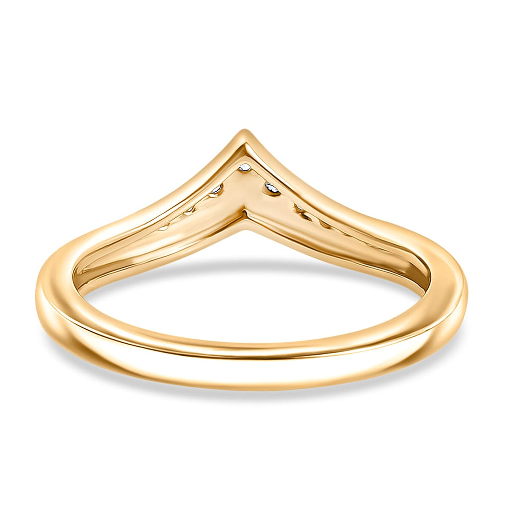 Luxuriant Lab Grown Diamond Chevron Knife Edge Ring in 18K YG VermeilSterling Silver  0.150  Ct.