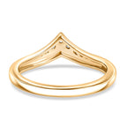 Luxuriant Lab Grown Diamond Chevron Knife Edge Ring in 18K YG VermeilSterling Silver  0.150  Ct.