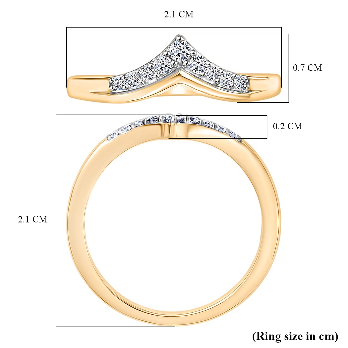 LUXURIANT Lab Grown Diamond Wishbone Ring in 18K Vermeil Yellow Gold Plated Sterling Silver 8279218 6
