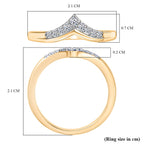 Luxuriant Lab Grown Diamond Chevron Knife Edge Ring in 18K YG VermeilSterling Silver  0.150  Ct.
