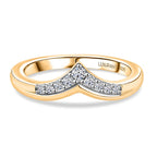 Luxuriant Lab Grown Diamond Chevron Knife Edge Ring in 18K YG VermeilSterling Silver  0.150  Ct.
