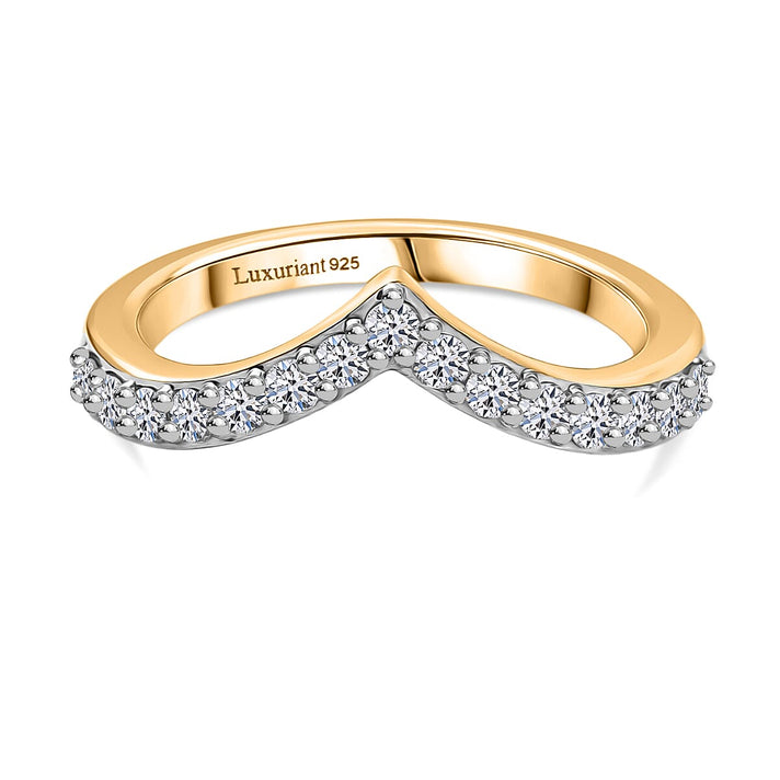 LUXURIANT 0.5 Ct. Lab Grown Diamond Wishbone Ring in 18K Vermeil Yellow Gold Sterling Silver 8296186 1