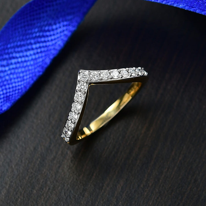 LUXURIANT 0.5 Ct. Lab Grown Diamond Wishbone Ring in 18K Vermeil Yellow Gold Sterling Silver 8296186 2