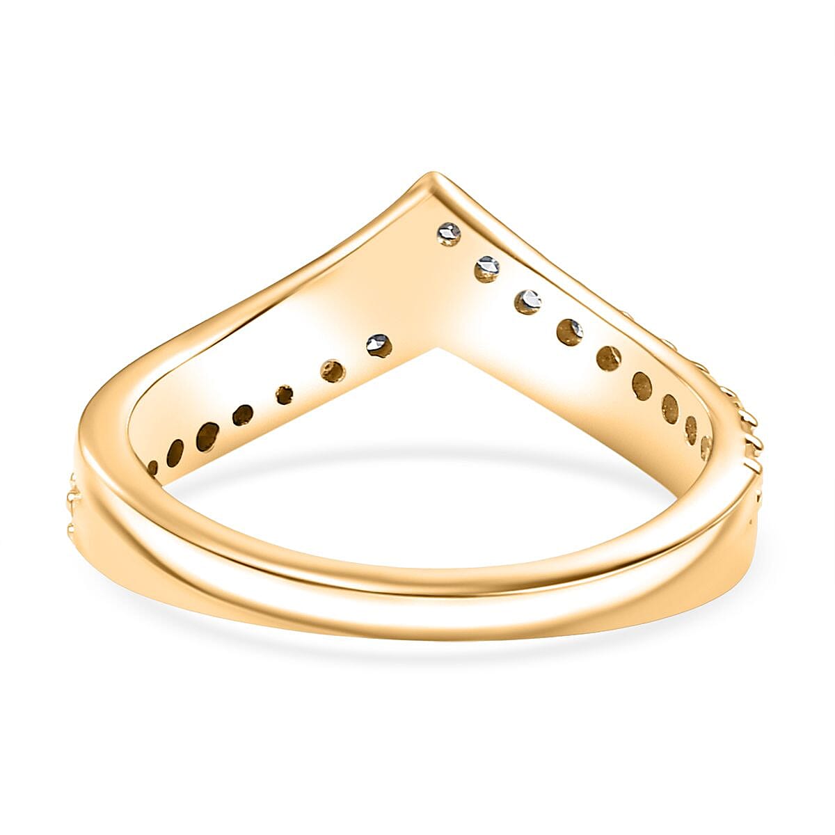 LUXURIANT Lab Grown Diamond Chevron Knife Edge Ring in 18K Vermeil Yellow Gold Plated Sterling Silver 0.39 Ct. 8310745 5