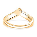 Luxuriant Lab Grown Diamond Chevron Knife Edge Ring in 18K YG VermeilSterling Silver  0.399  Ct.