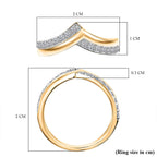 Luxuriant Lab Grown Diamond Chevron Knife Edge Ring in 18K YG VermeilSterling Silver  0.399  Ct.