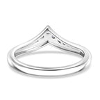 Luxuriant Lab Grown Diamond Chevron Knife Edge Ring in Rhodium OverlaySterling Silver  0.150  Ct.
