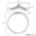 Luxuriant Lab Grown Diamond Chevron Knife Edge Ring in Rhodium OverlaySterling Silver  0.150  Ct.