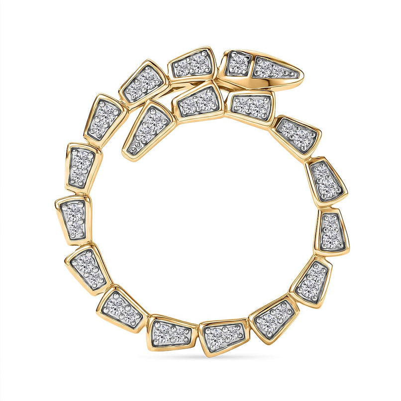 Luxuriant SI-G-H Lab Grown Diamond Circle Pendant in 18K Vermeil Yellow Gold Plated Sterling Silver