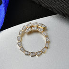 Luxuriant SI-G-H Lab Grown Diamond Circle Pendant in 18K Vermeil Yellow Gold Plated Sterling Silver