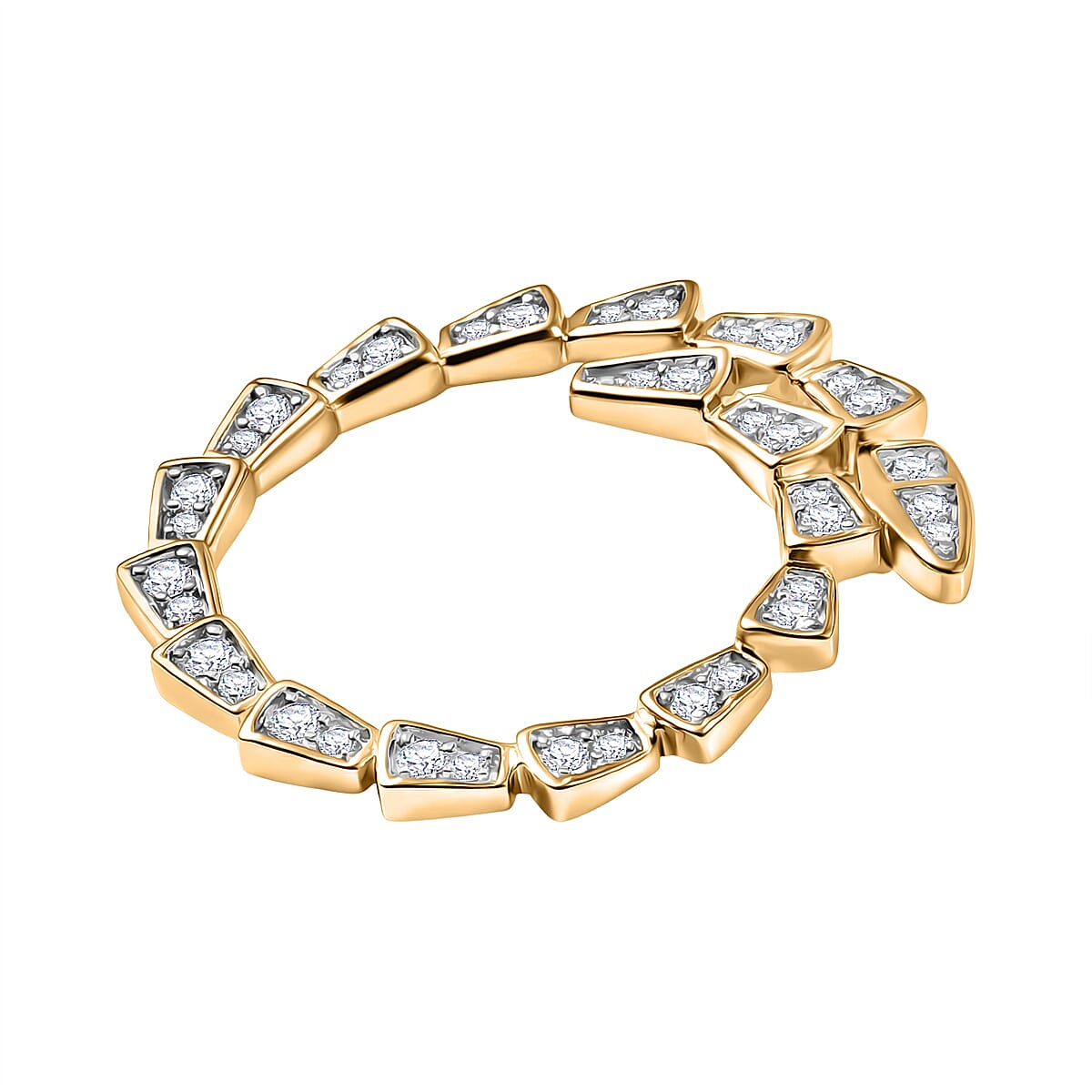 LUXURIANT Lab Grown Diamond Serpentine Circle Pendant in 18K Vermeil Yellow Gold Over Sterling Silver 0.31 Ct. 8483392 4