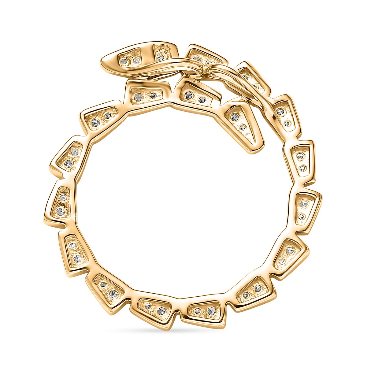 LUXURIANT Lab Grown Diamond Serpentine Circle Pendant in 18K Vermeil Yellow Gold Over Sterling Silver 0.31 Ct. 8483392 5