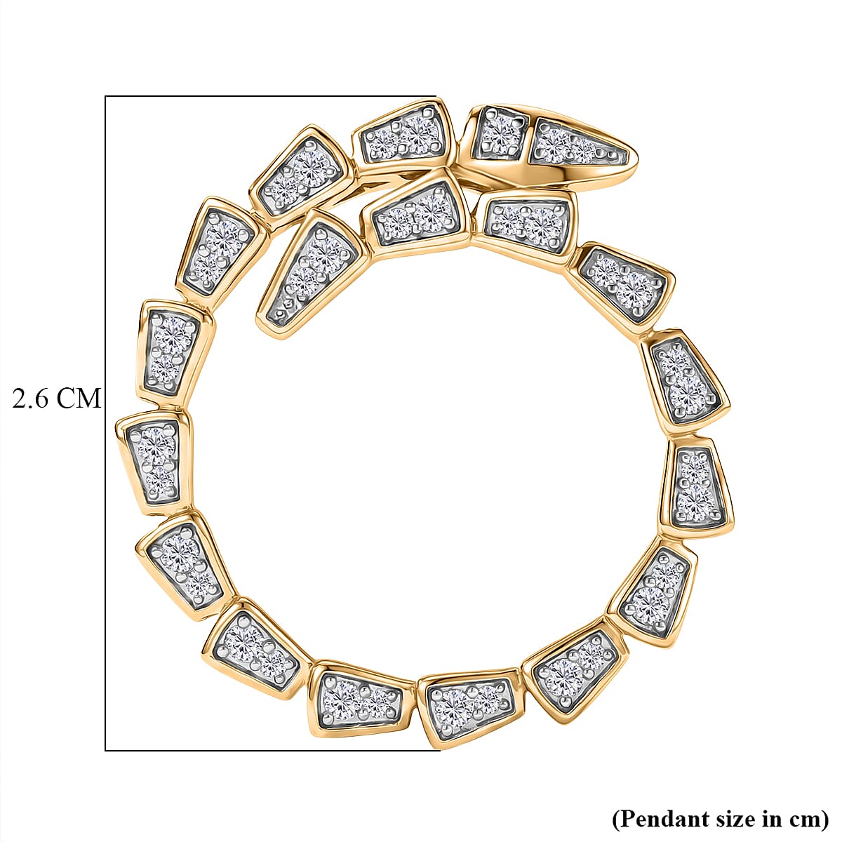 LUXURIANT Lab Grown Diamond Serpentine Circle Pendant in 18K Vermeil Yellow Gold Over Sterling Silver 0.31 Ct. 8483392 6