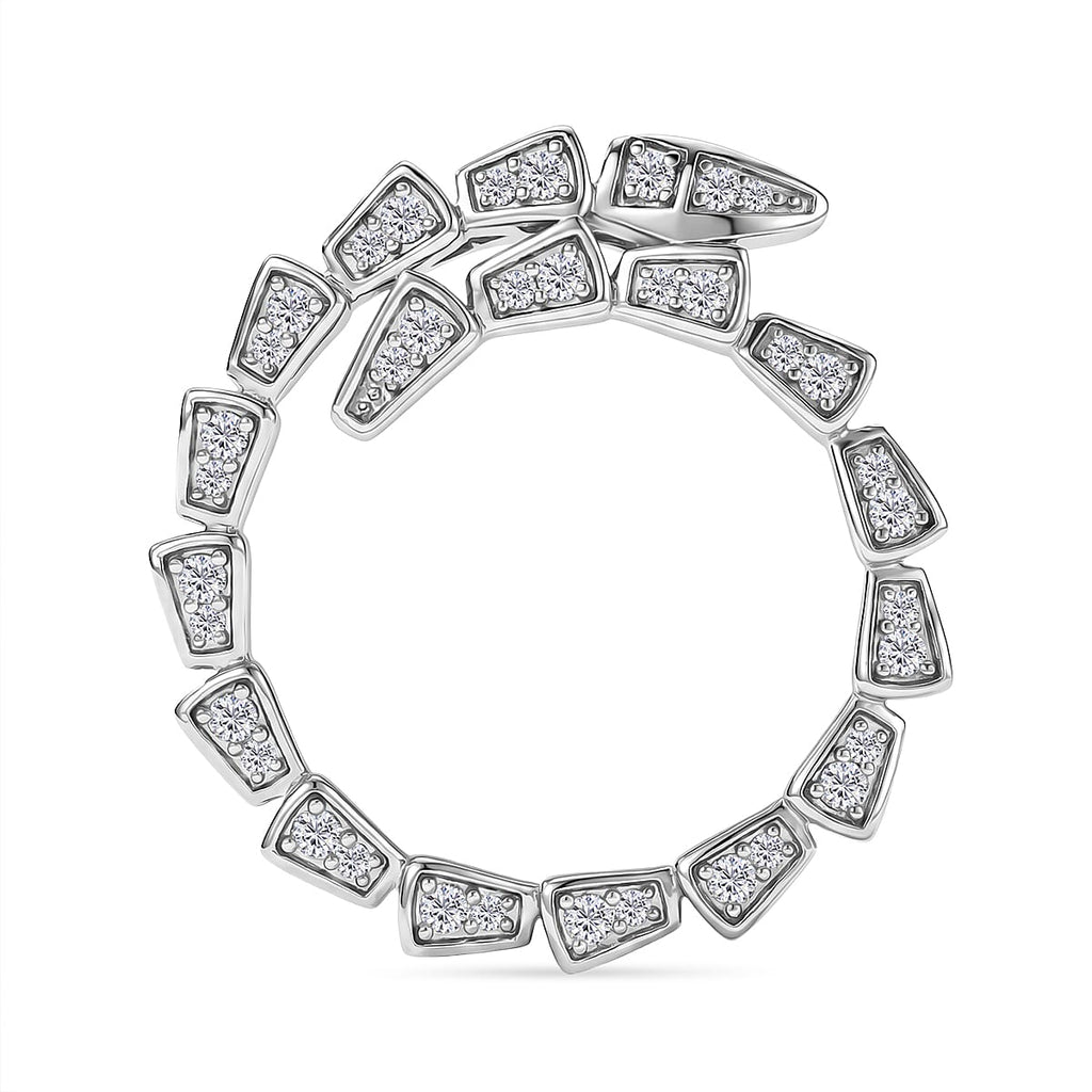 Luxuriant SI-G-H Lab Grown Diamond Circle Pendant in Rhodium Overlay Sterling Silver