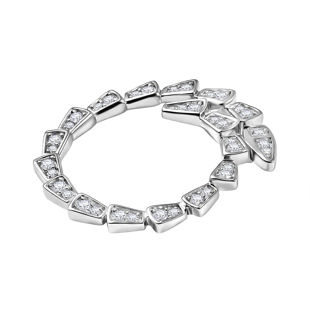 Luxuriant SI-G-H Lab Grown Diamond Circle Pendant in Rhodium Overlay Sterling Silver