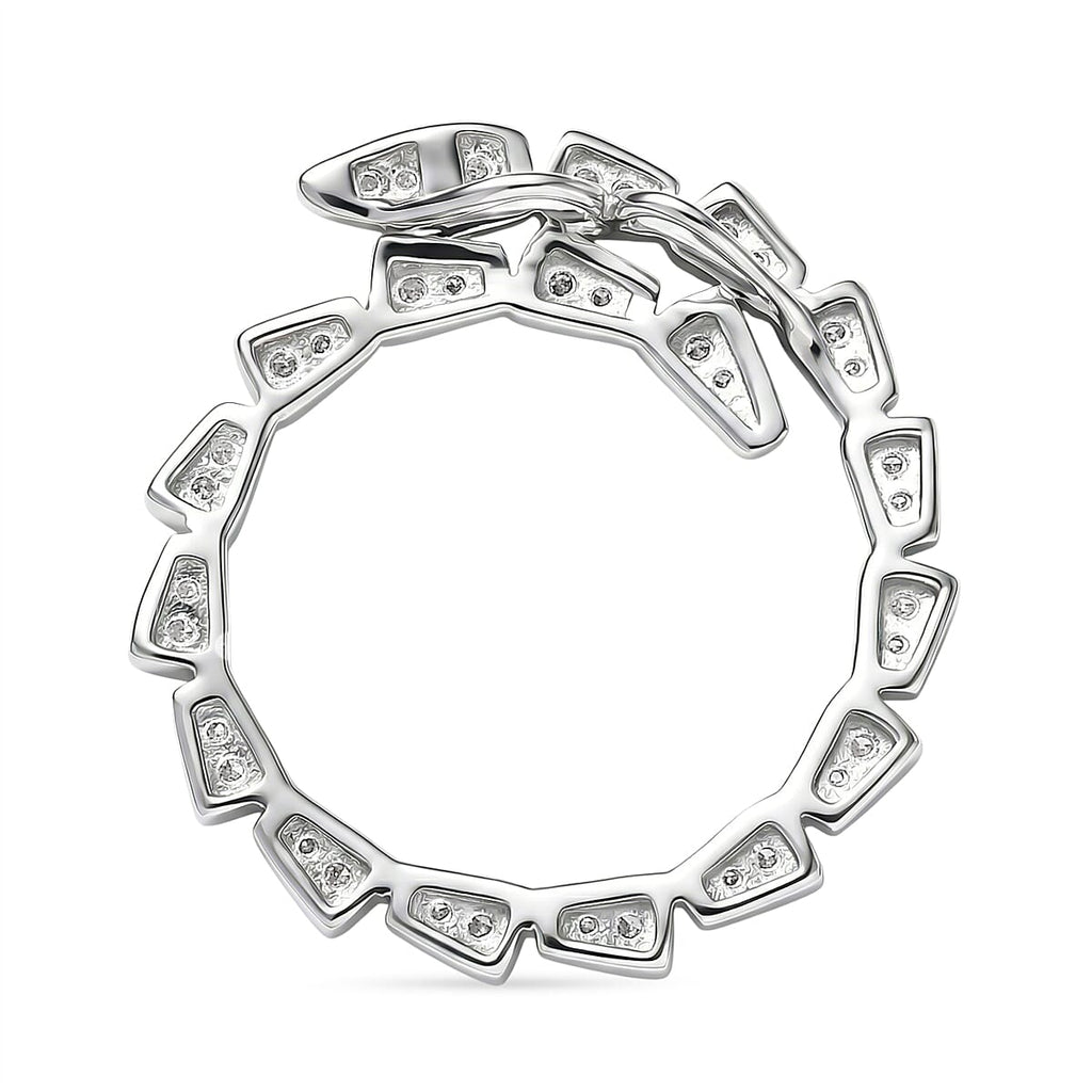 Luxuriant SI-G-H Lab Grown Diamond Circle Pendant in Rhodium Overlay Sterling Silver
