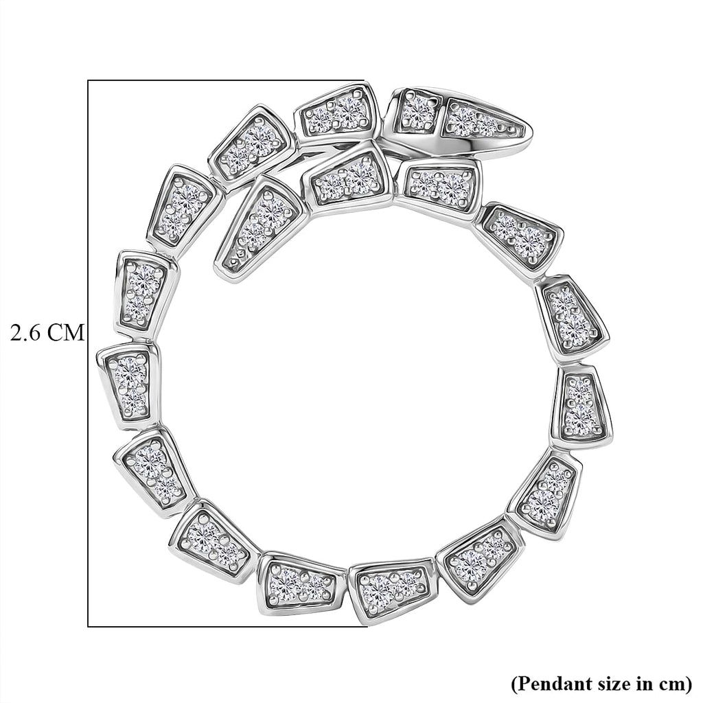 Luxuriant SI-G-H Lab Grown Diamond Circle Pendant in Rhodium Overlay Sterling Silver