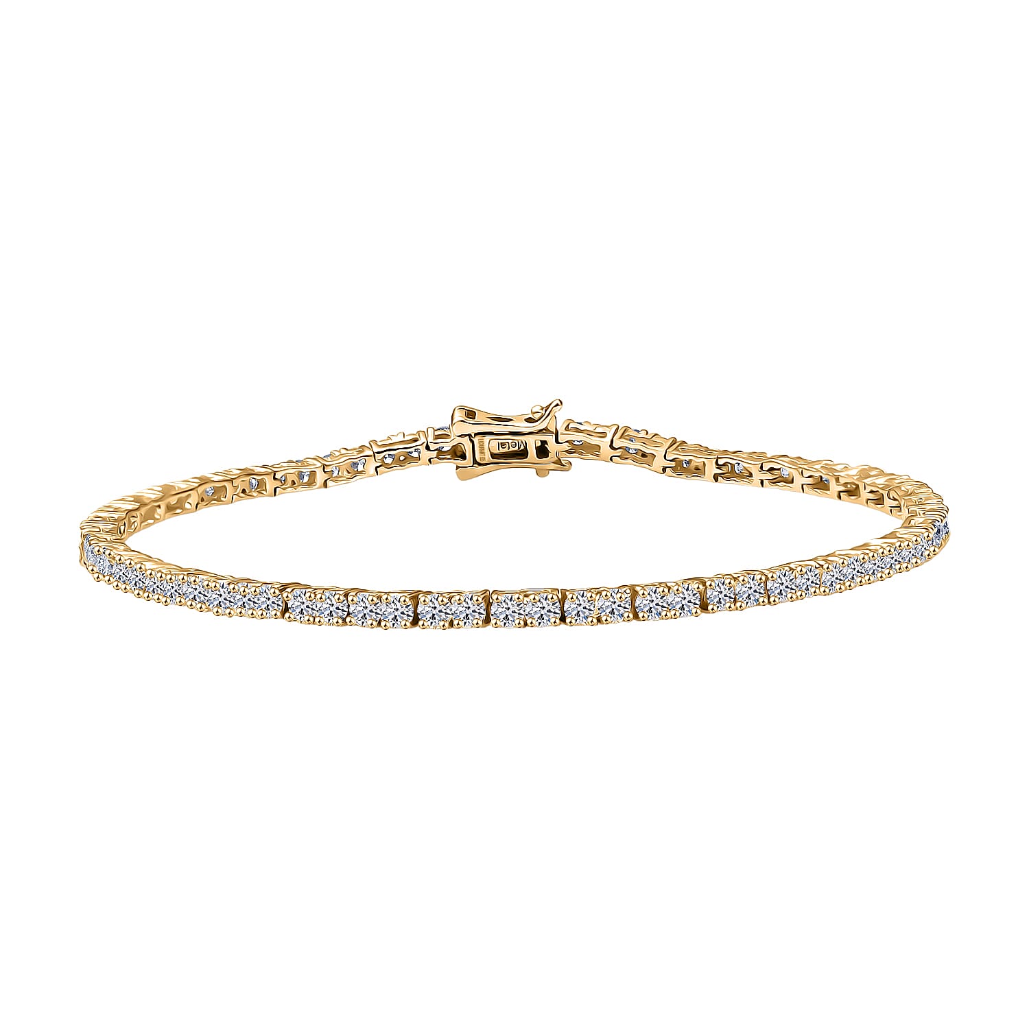 LUXURIANT 3 Ct. Lab Grown Diamond Tennis Bracelet (Size 7.5) with GB Lock Box in 18K Vermeil Yellow Gold Plated Sterling Silver (SI-GH) 8269893 0