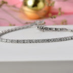 Luxuriant Lab Grown Diamond (SI-GH) Cluster Bracelet (Size 7.5) with GB Lock Box in Rhodium Overlay Sterling Silver 2.06 Ct, Silver Wt. 5.04 Gms.