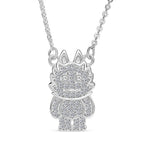 Luxuriant Lab Grown Diamond (SI-GH) Necklace (Size 20) in Rhodium Overlay Sterling Silver 0.21 Ct.