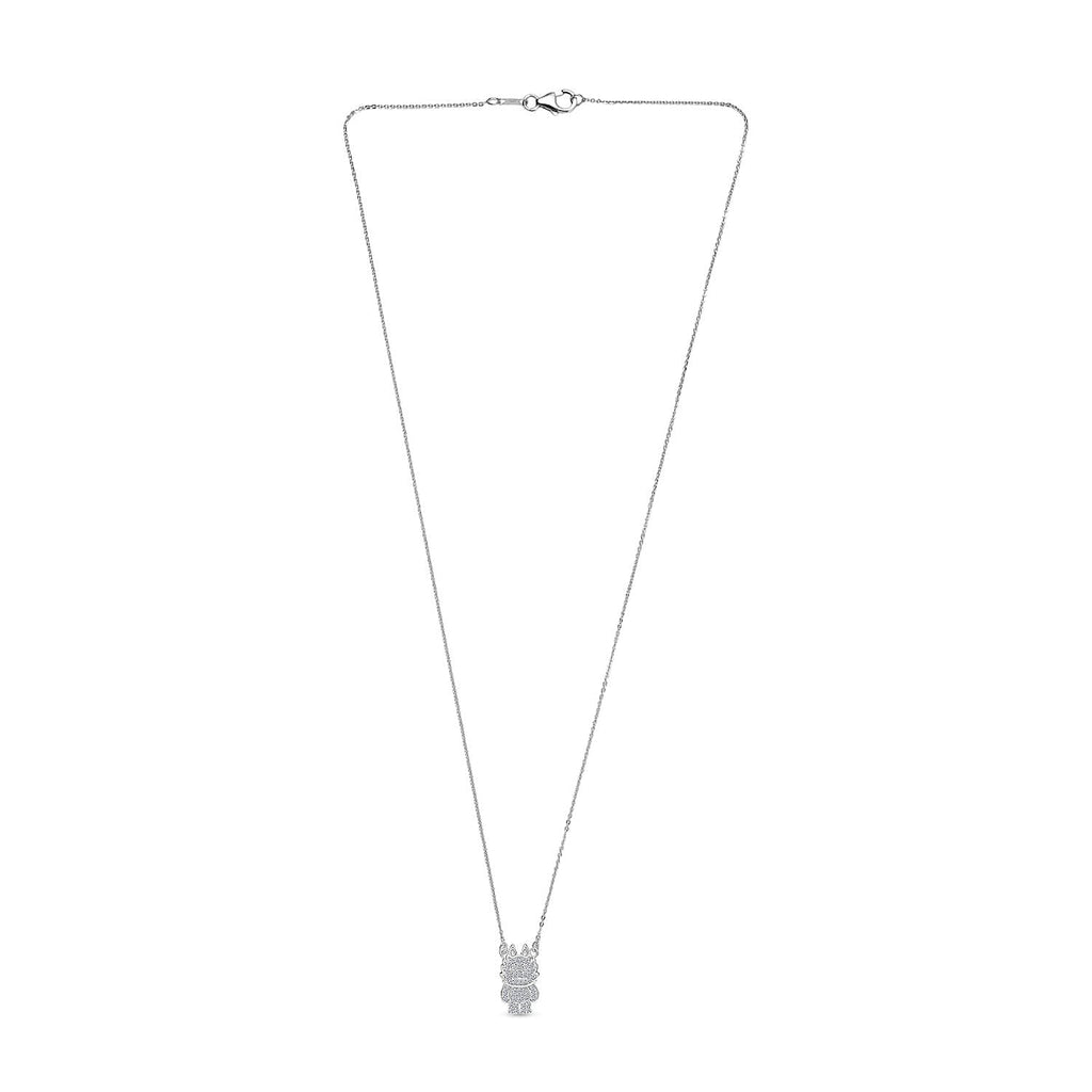 Luxuriant Lab Grown Diamond (SI-GH) Necklace (Size 20) in Rhodium Overlay Sterling Silver 0.21 Ct.