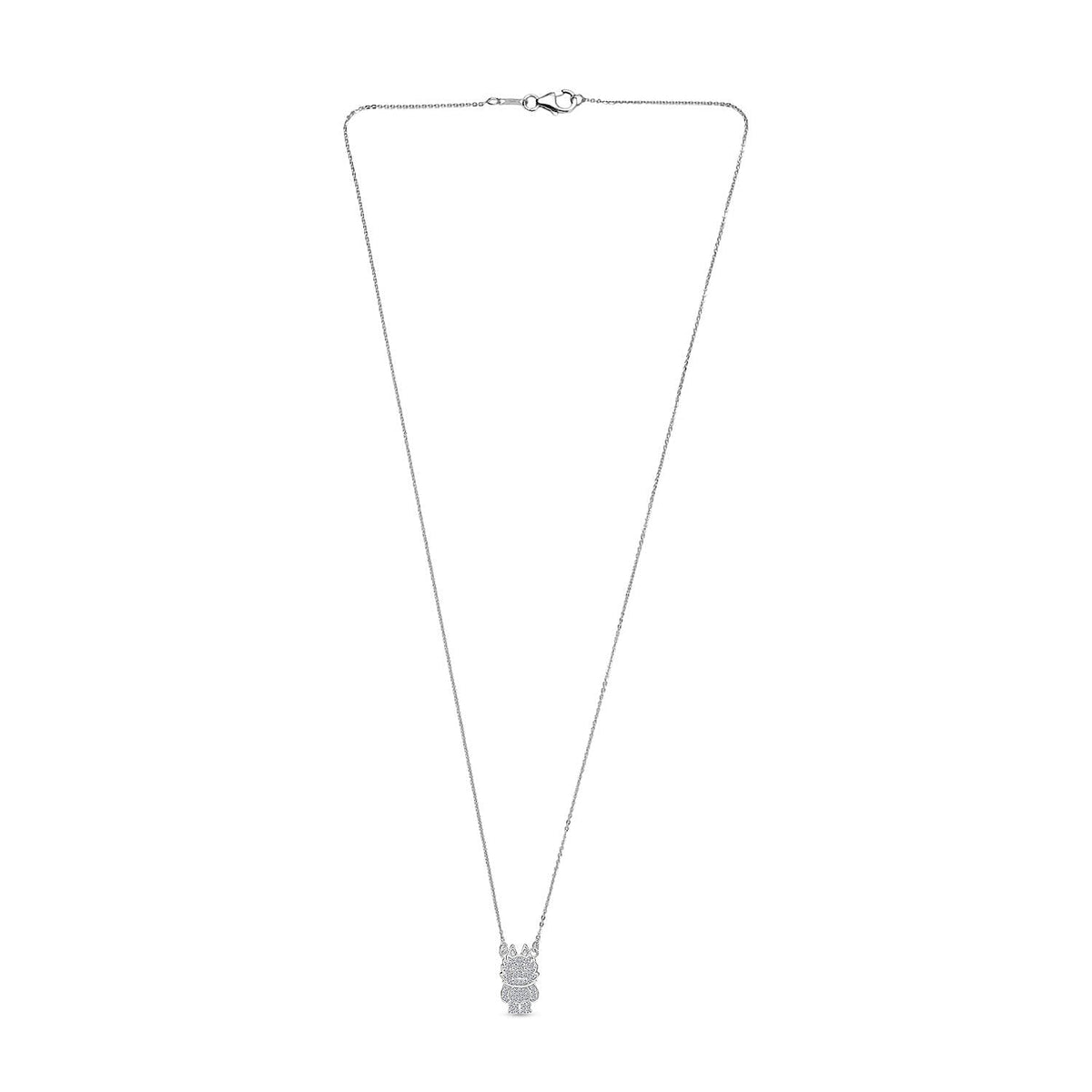 LUXURIANT Lab Grown Diamond Doll Necklace (Size - 20) in Rhodium Overlay Sterling Silver 8248185 4
