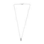 Luxuriant Lab Grown Diamond (SI-GH) Necklace (Size 20) in Rhodium Overlay Sterling Silver 0.21 Ct.
