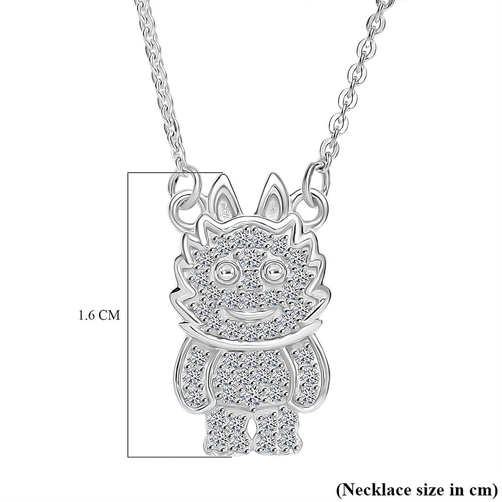Luxuriant Lab Grown Diamond (SI-GH) Necklace (Size 20) in Rhodium Overlay Sterling Silver 0.21 Ct.