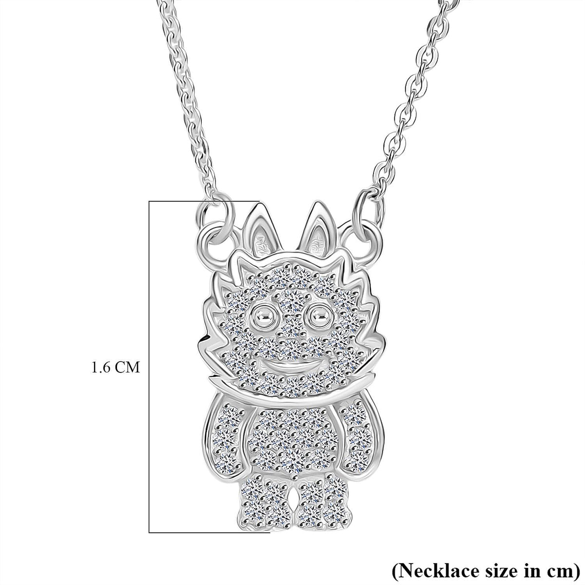 LUXURIANT Lab Grown Diamond Doll Necklace (Size - 20) in Rhodium Overlay Sterling Silver 8248185 6