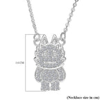 Luxuriant Lab Grown Diamond (SI-GH) Necklace (Size 20) in Rhodium Overlay Sterling Silver 0.21 Ct.