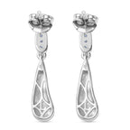 Luxuriant Lab Grown Diamond (SI-GH) Dangling Push Back Earring in Rhodium Overlay Sterling Silver 0.10 Ct.
