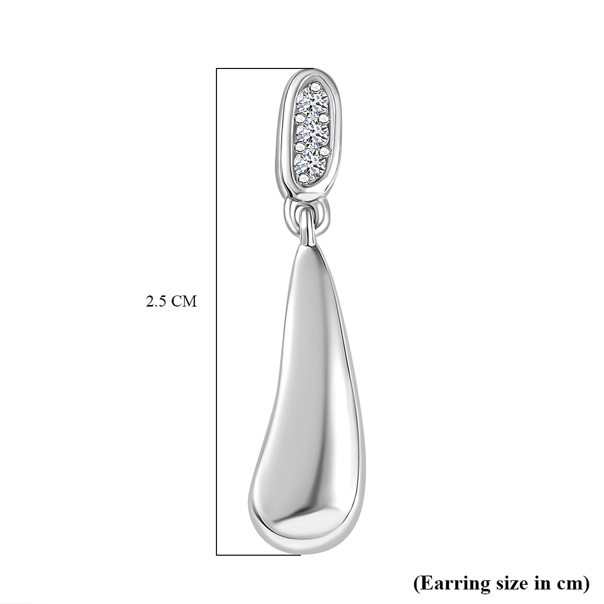 LUXURIANT Lab Grown Diamond Dangle Earrings in Rhodium Overlay Sterling Silver 8286472 6