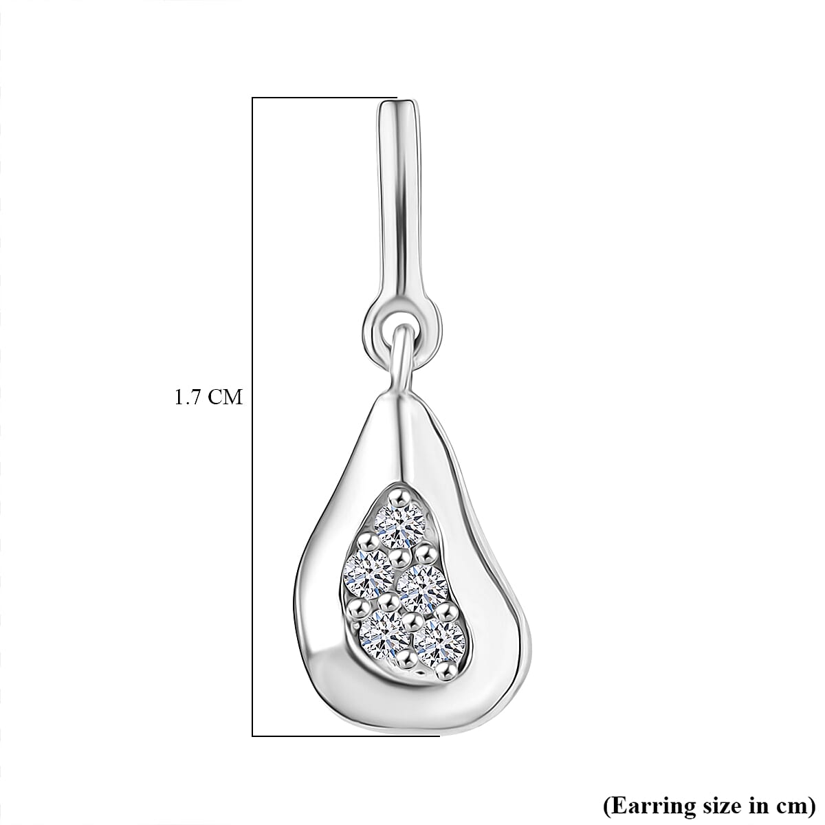 LUXURIANT Lab Grown Diamond Dangle Earrings in Rhodium Overlay Sterling Silver 8286479 6