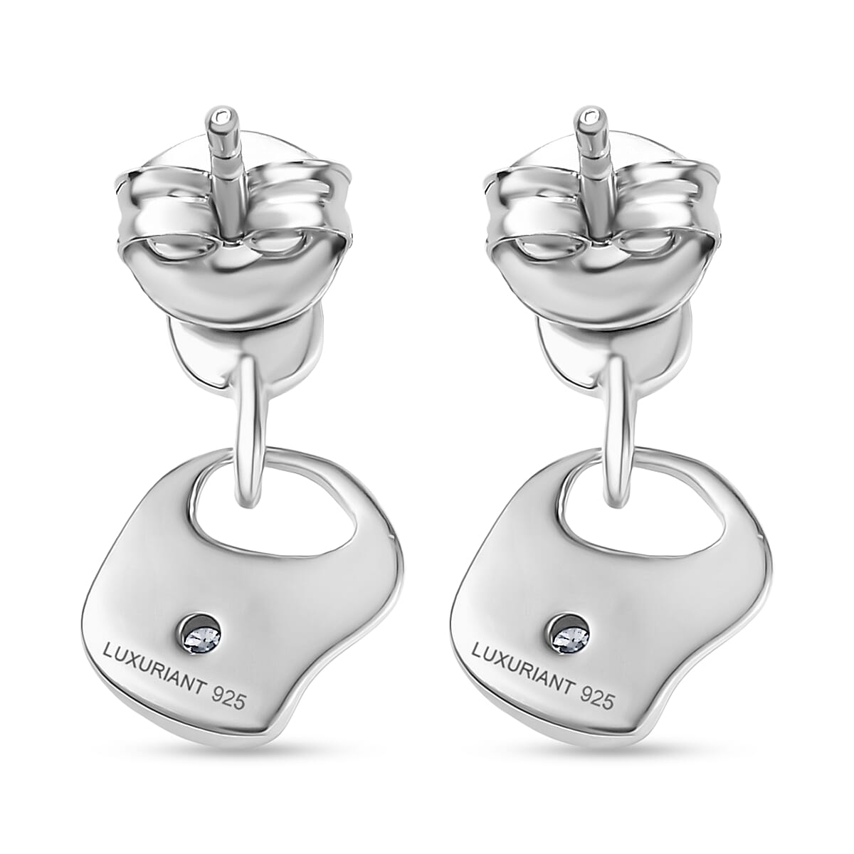 LUXURIANT Lab Grown Diamond Dangle Earrings in Rhodium Overlay Sterling Silver 8286502 5