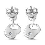 Luxuriant Lab Grown Diamond (SI-GH) Dangling Push Back Earring in Rhodium Overlay Sterling Silver 0.16 Ct.