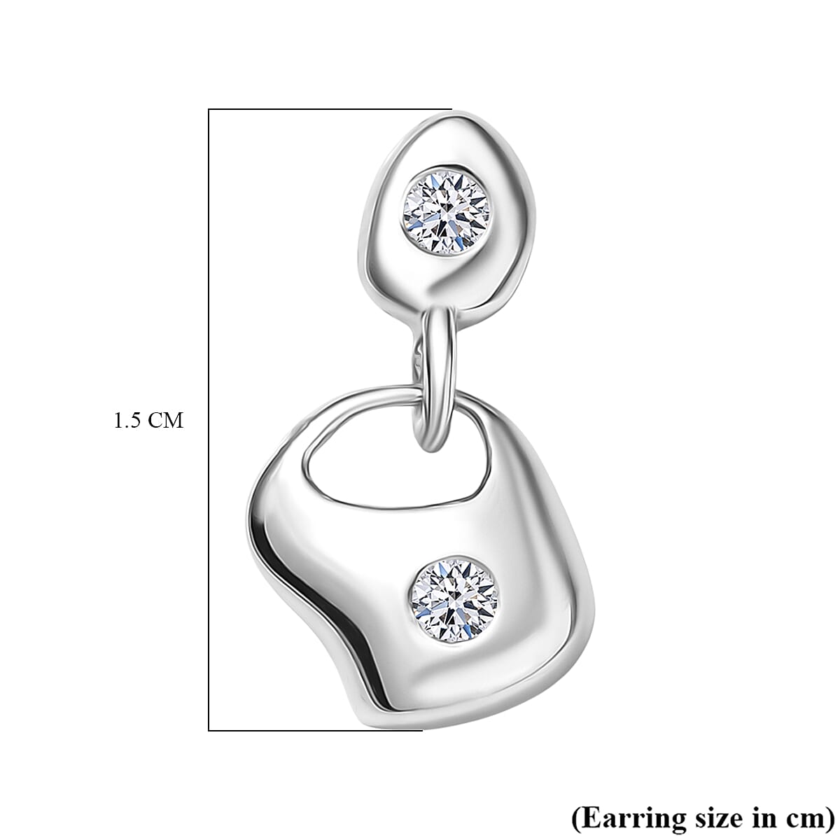 LUXURIANT Lab Grown Diamond Dangle Earrings in Rhodium Overlay Sterling Silver 8286502 6