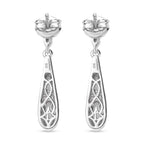 Luxuriant Lab Grown Diamond (SI-GH) Dangling Earring with Push Back in Rhodium Overlay Sterling Silver 0.26 Ct.