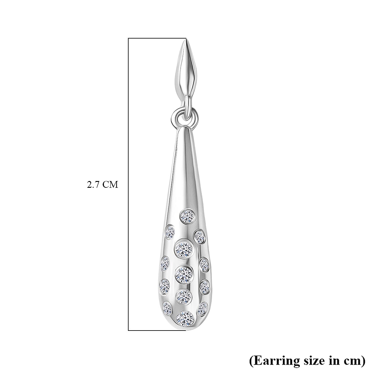 LUXURIANT Lab Grown Diamond (SI-GH) Dangling Drop Earring with Push Back in Rhodium Overlay Sterling Silver 8294712 6