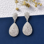 Luxuriant Lab Grown Diamond (SI-GH) Dangling Earring with Push Back in Rhodium Overlay Sterling Silver 1.00 Ct.
