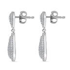Luxuriant Lab Grown Diamond (SI-GH) Dangling Earring with Push Back in Rhodium Overlay Sterling Silver 1.00 Ct.