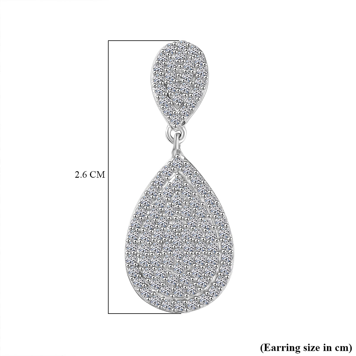LUXURIANT 1 Ct. Lab Grown Diamond Dangle Earrings in Rhodium Overlay Sterling Silver 8301682 6
