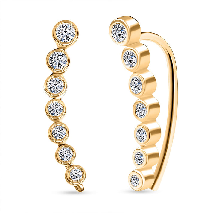 LUXURIANT Lab Grown Diamond Ear Climber Earring in 18K Vermeil Yellow Gold Over Sterling Silver 0.25 Ct. (SI-GH) 8263100 1